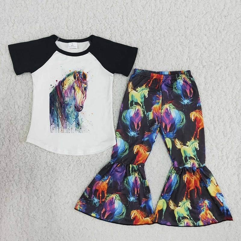 Girl Rainbow Horses Outfit