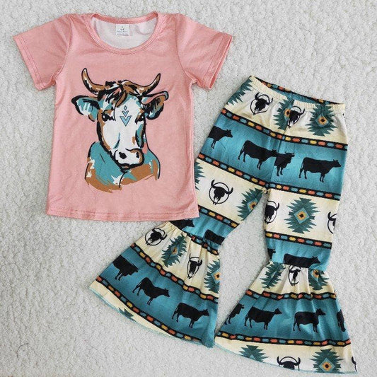 Bull Shirt Cow Bell Bottom set