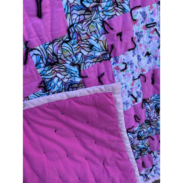 Hot Pink Quilt with butterflies