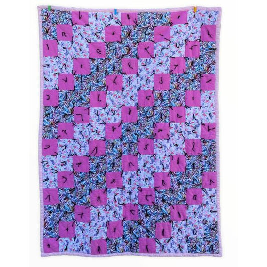 Hot Pink Quilt with butterflies